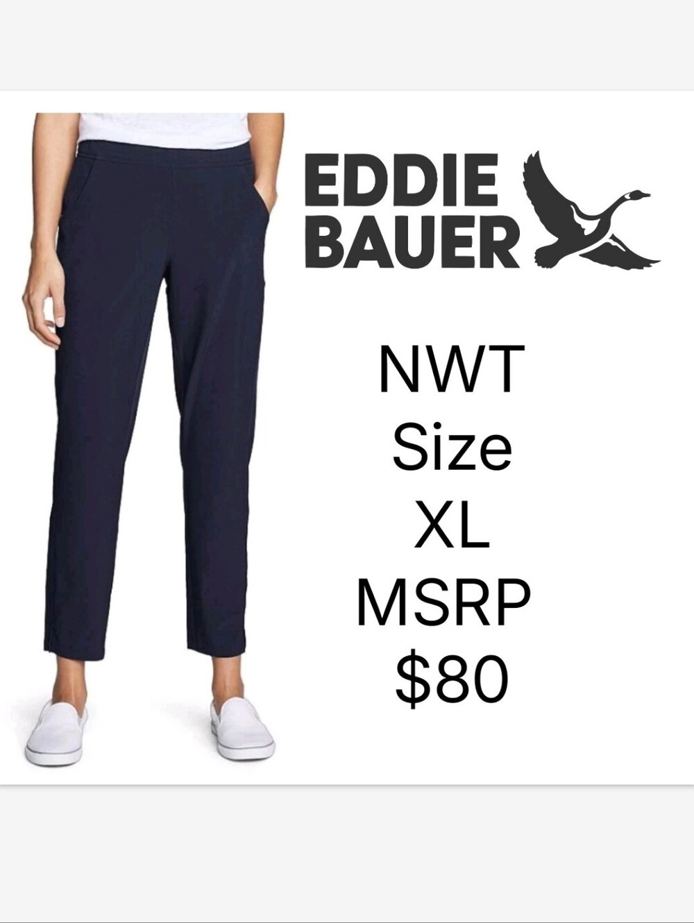 NWT Eddie Bauer Women's Departure Ankle Pants Size XL